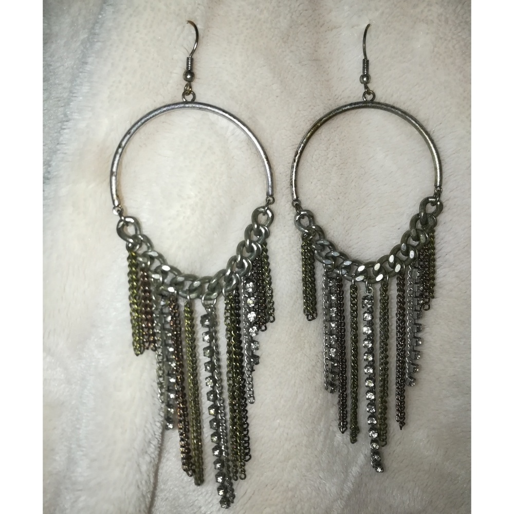 ⛓️KK JEWELRY LONG CHAIN DANGLE EARRINGS